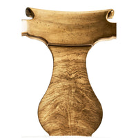 Close-up of classic antique dining chair backrest.