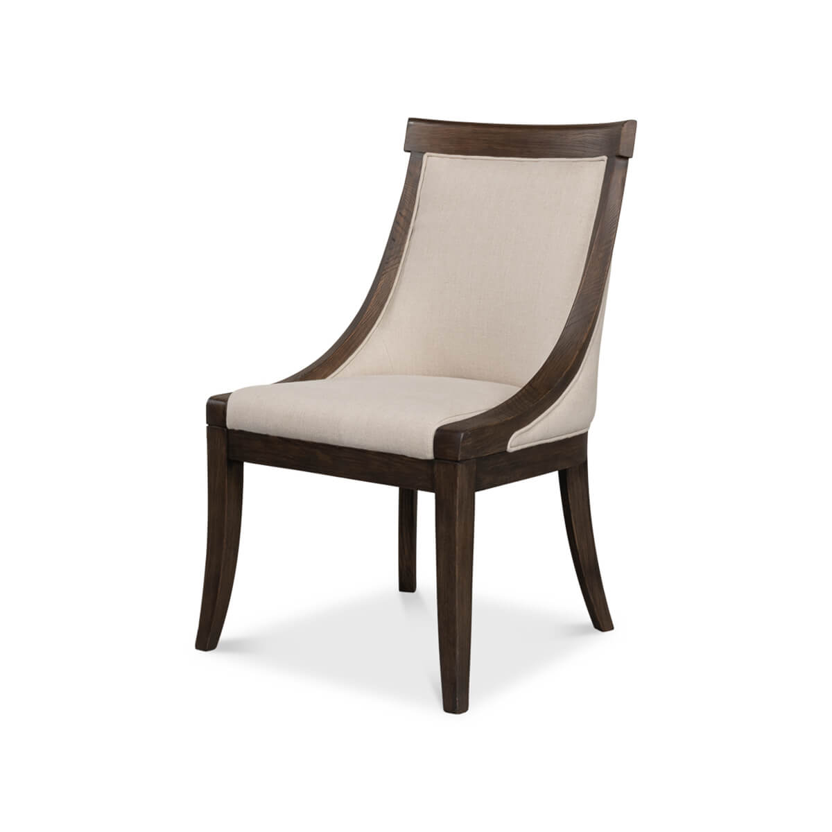 Classic ash dining chair in three-quarter front view.