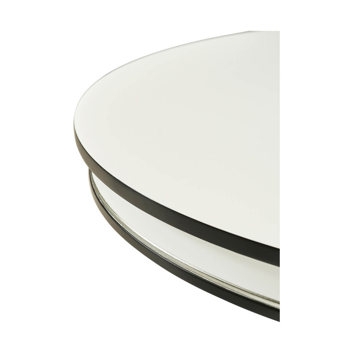 Close-up of tabletop edges, round dining table.