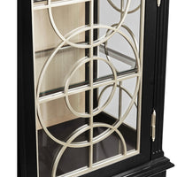 Display cabinet, close-up of decorative circle pattern details.