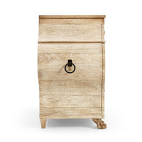 Classic bombe chest, side profile, highlighting design curves.