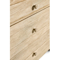 Classic bombe chest, close-up of front drawer knobs.
