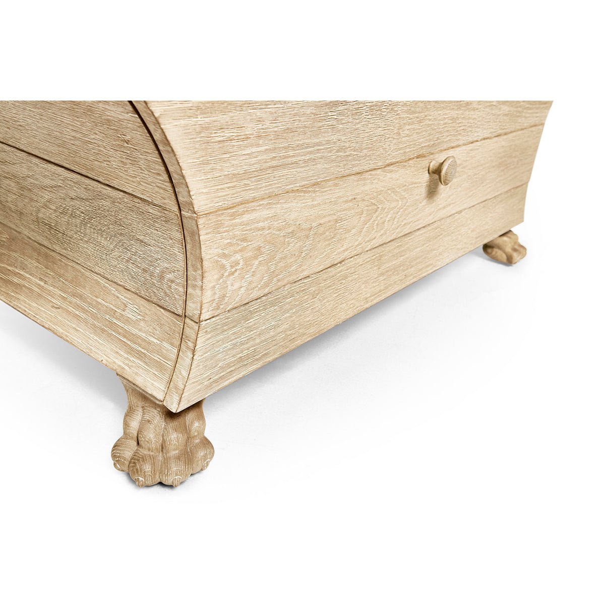 Classic bombe chest, detailed view of claw feet.