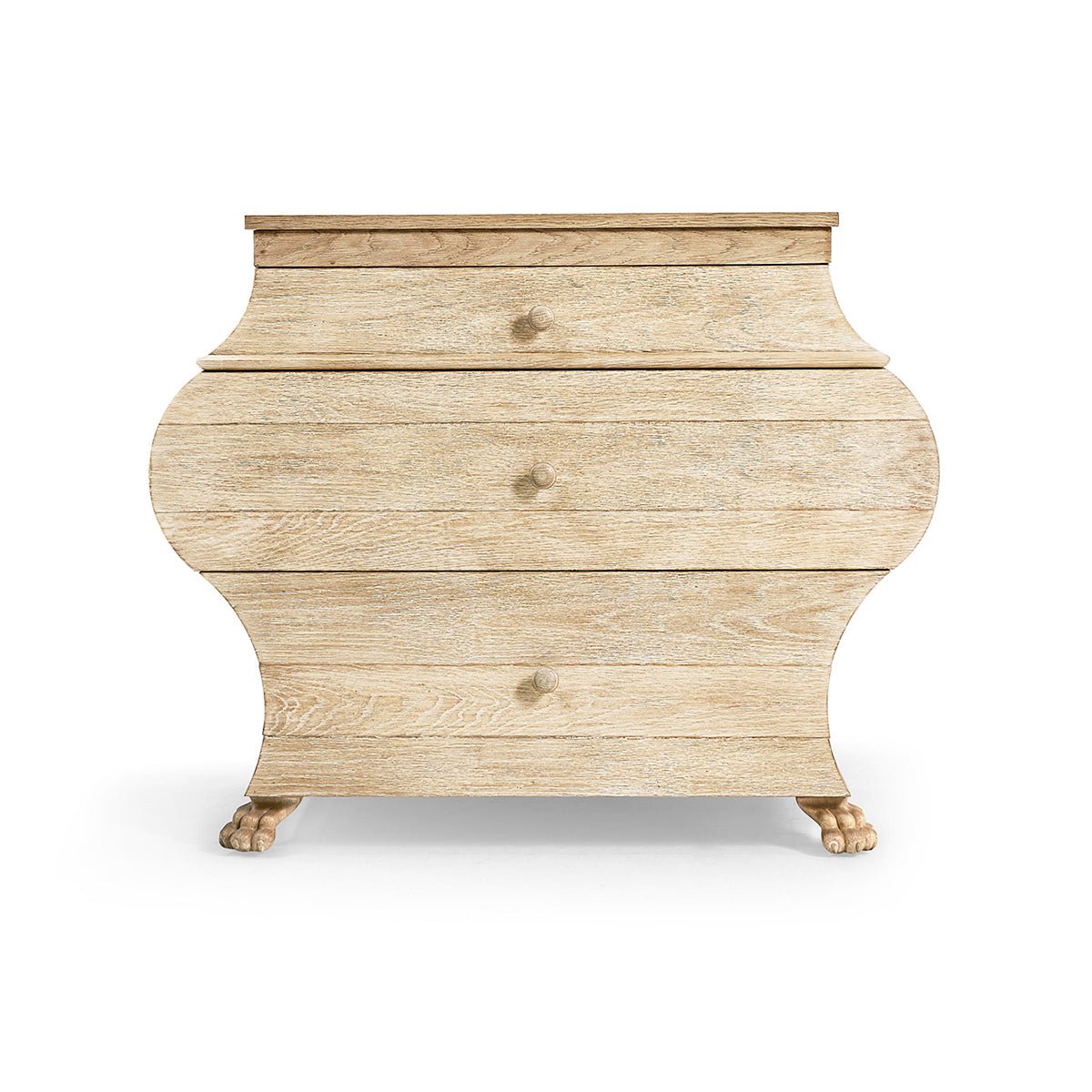 Classic bombe chest, front view, showcasing full design.
