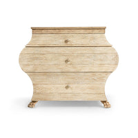Classic bombe chest, front view, showcasing full design.