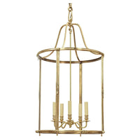Gold brass hall lantern against white background.
