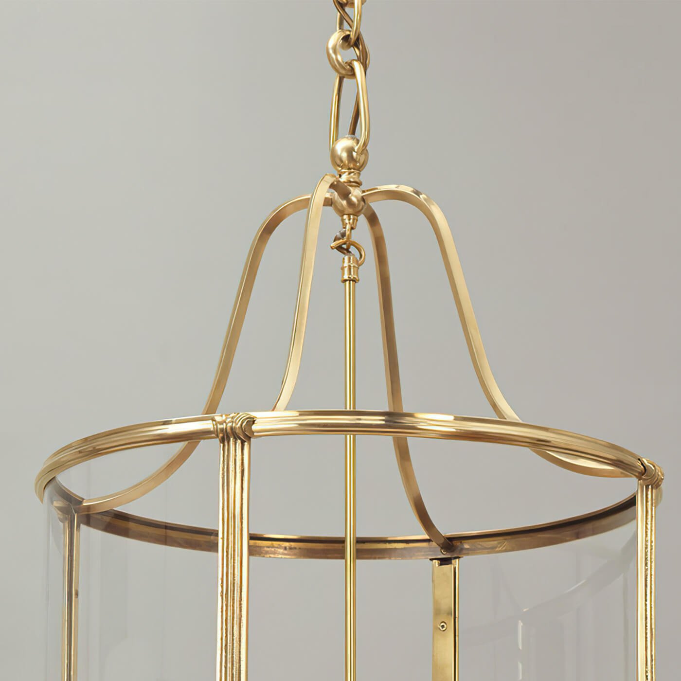Detail of brass lantern top hanging mechanism.