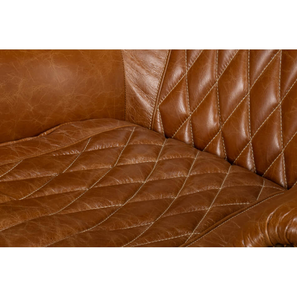 Seat and backrest stitching on swivel chair