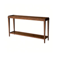 Classic console table, brown finish, isolated view.