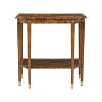 Front view of wooden end table showing full structure.