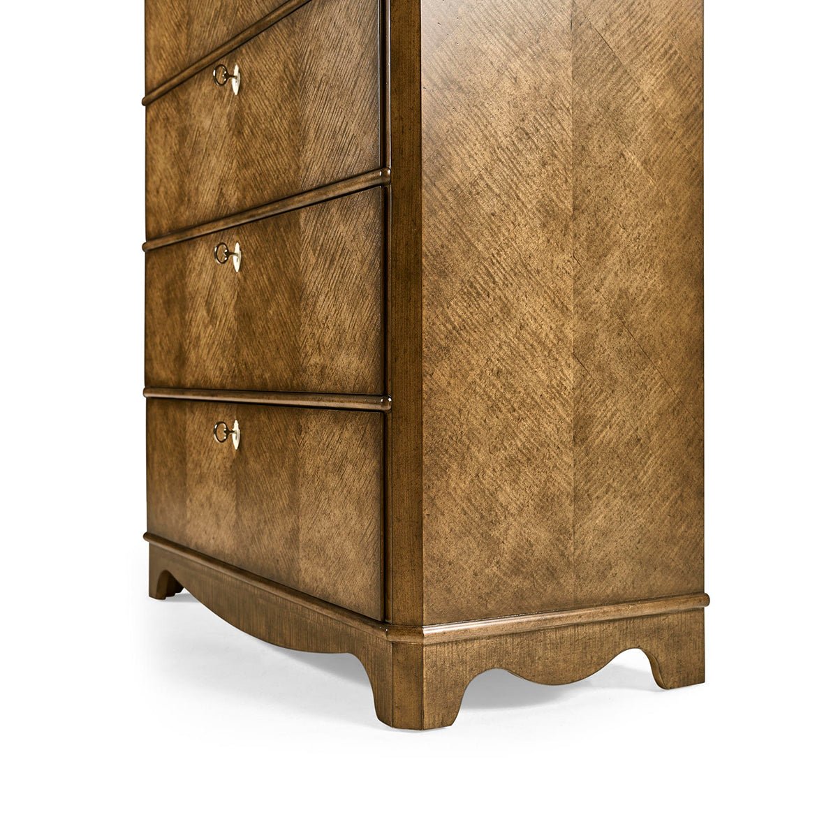 Lower section of classic English tall dresser chest.