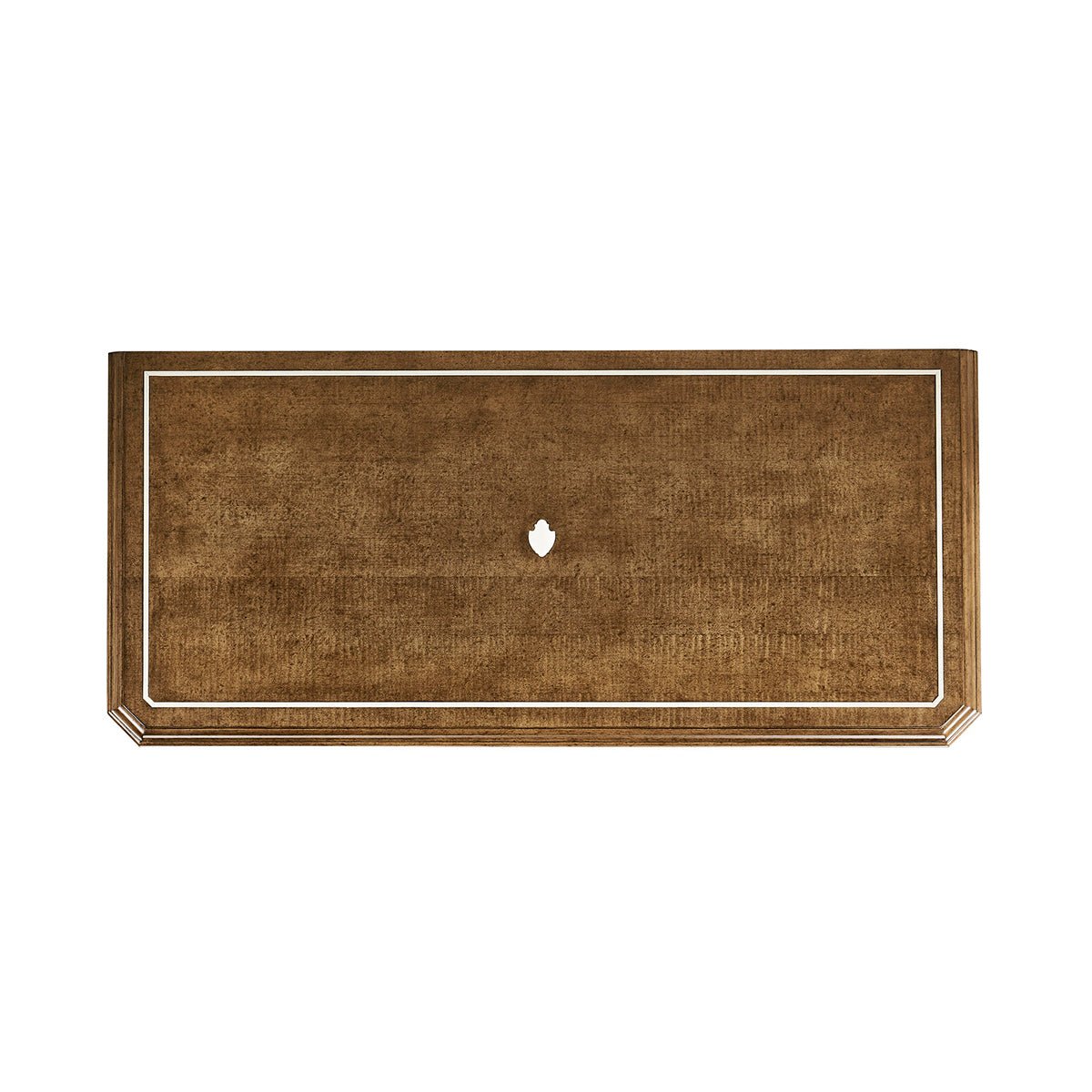 Top view of classic English tall dresser chest.