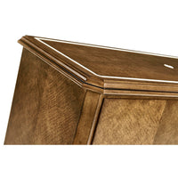 Corner detail of classic English tall dresser chest.