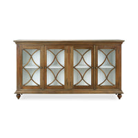 Classic four-door credenza, straight front view.