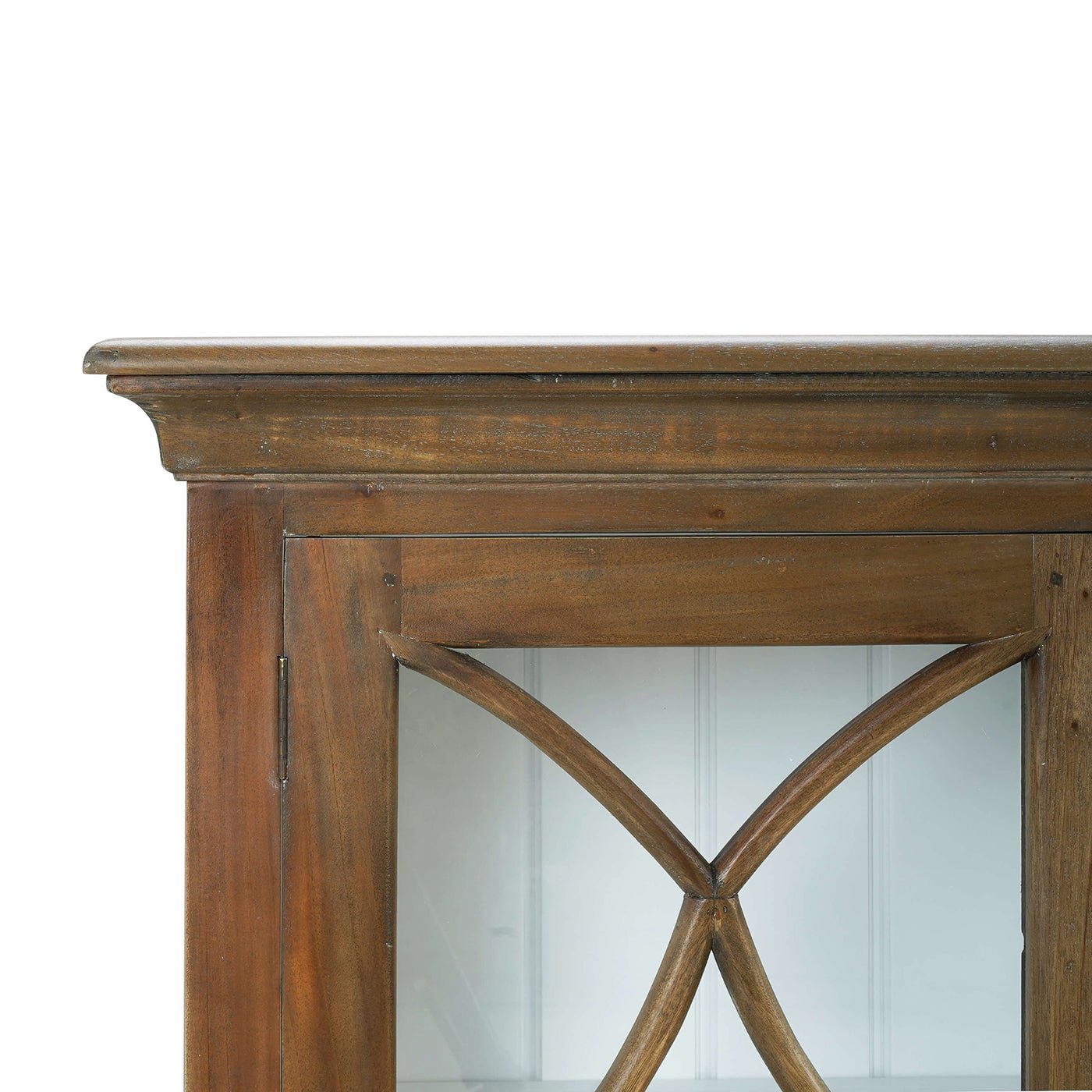 Classic four-door credenza, detailed corner design.