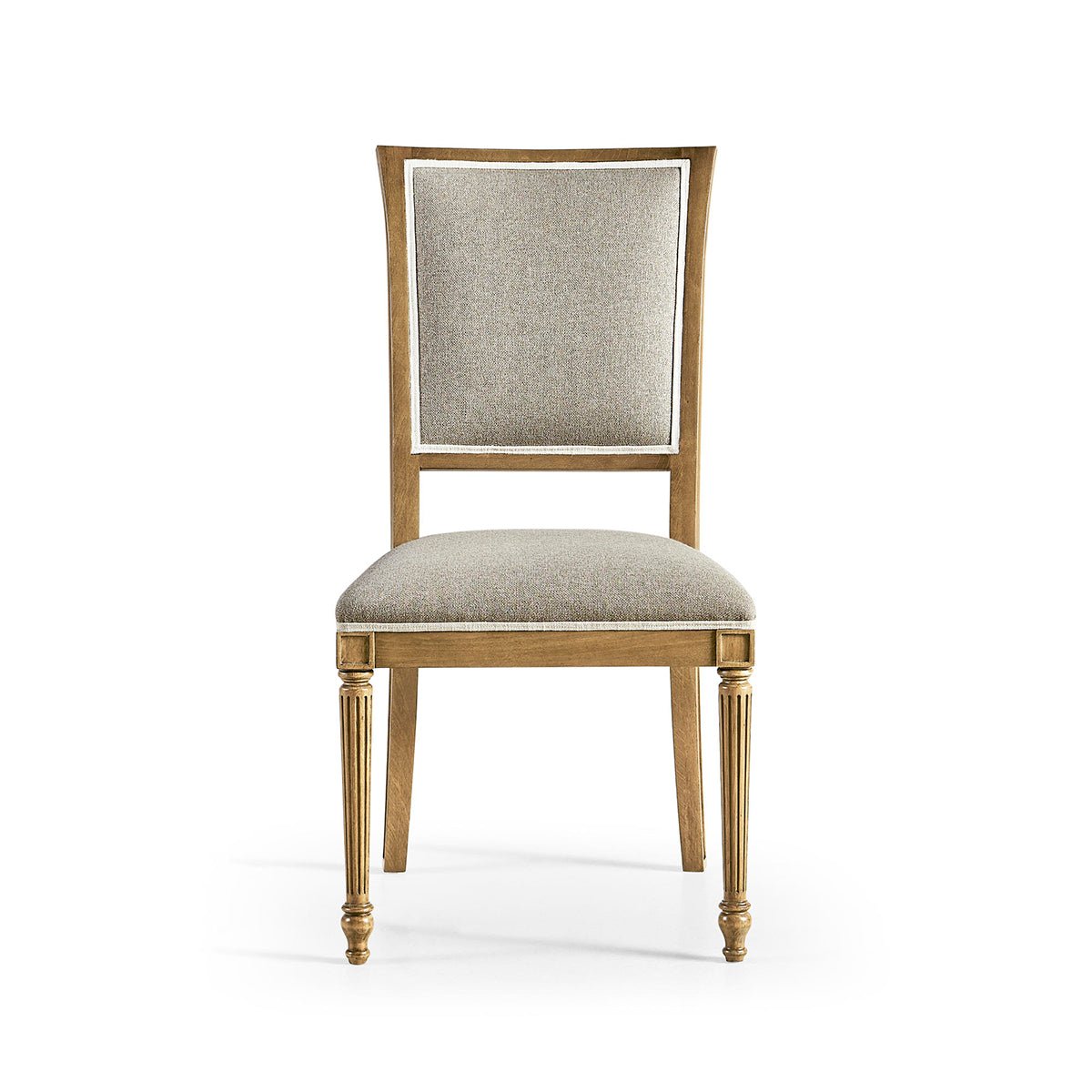 Classic French dining chair, front view, cherry finish.