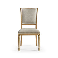 Classic French dining chair, front view, cherry finish.