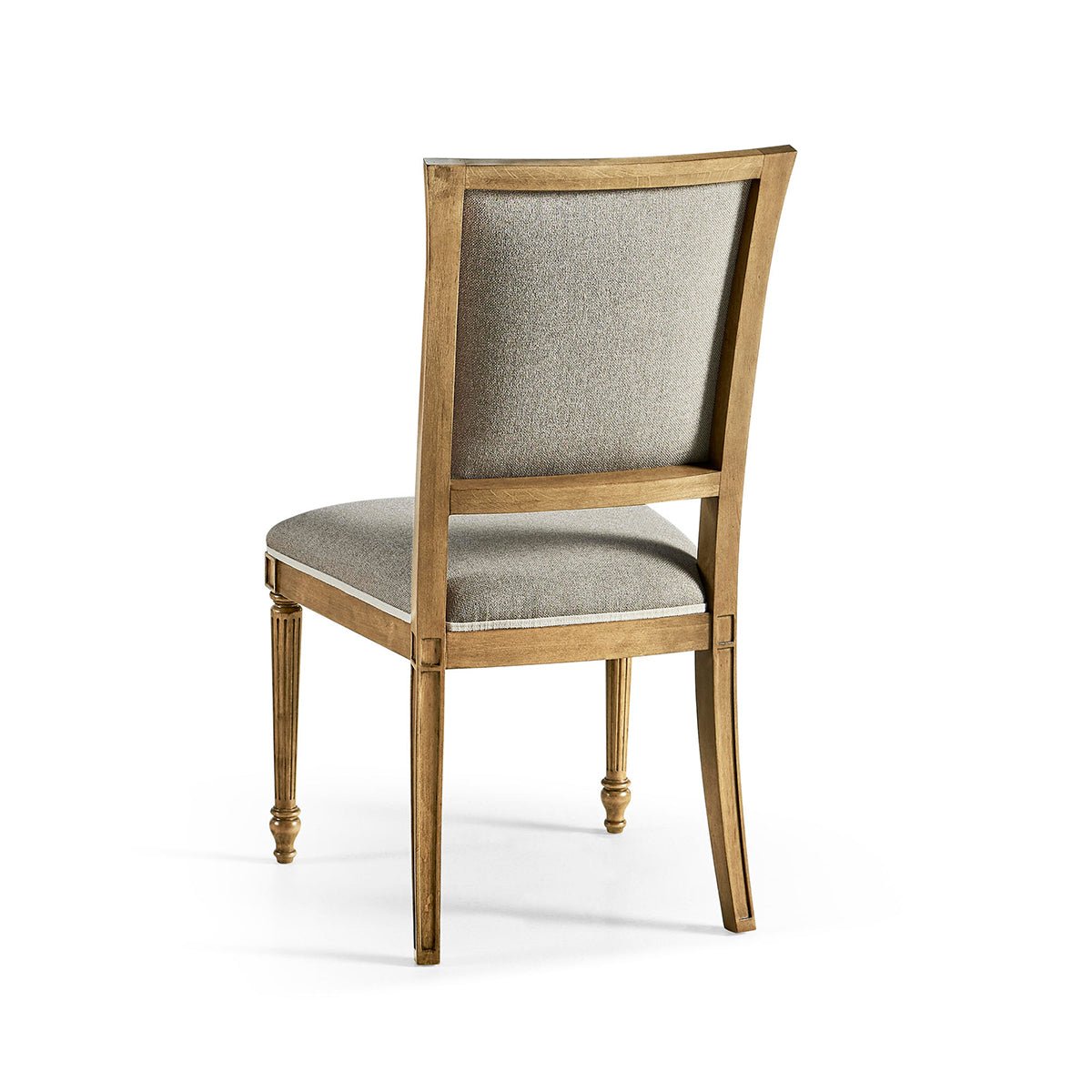 Classic French dining chair, back view, cherry finish.