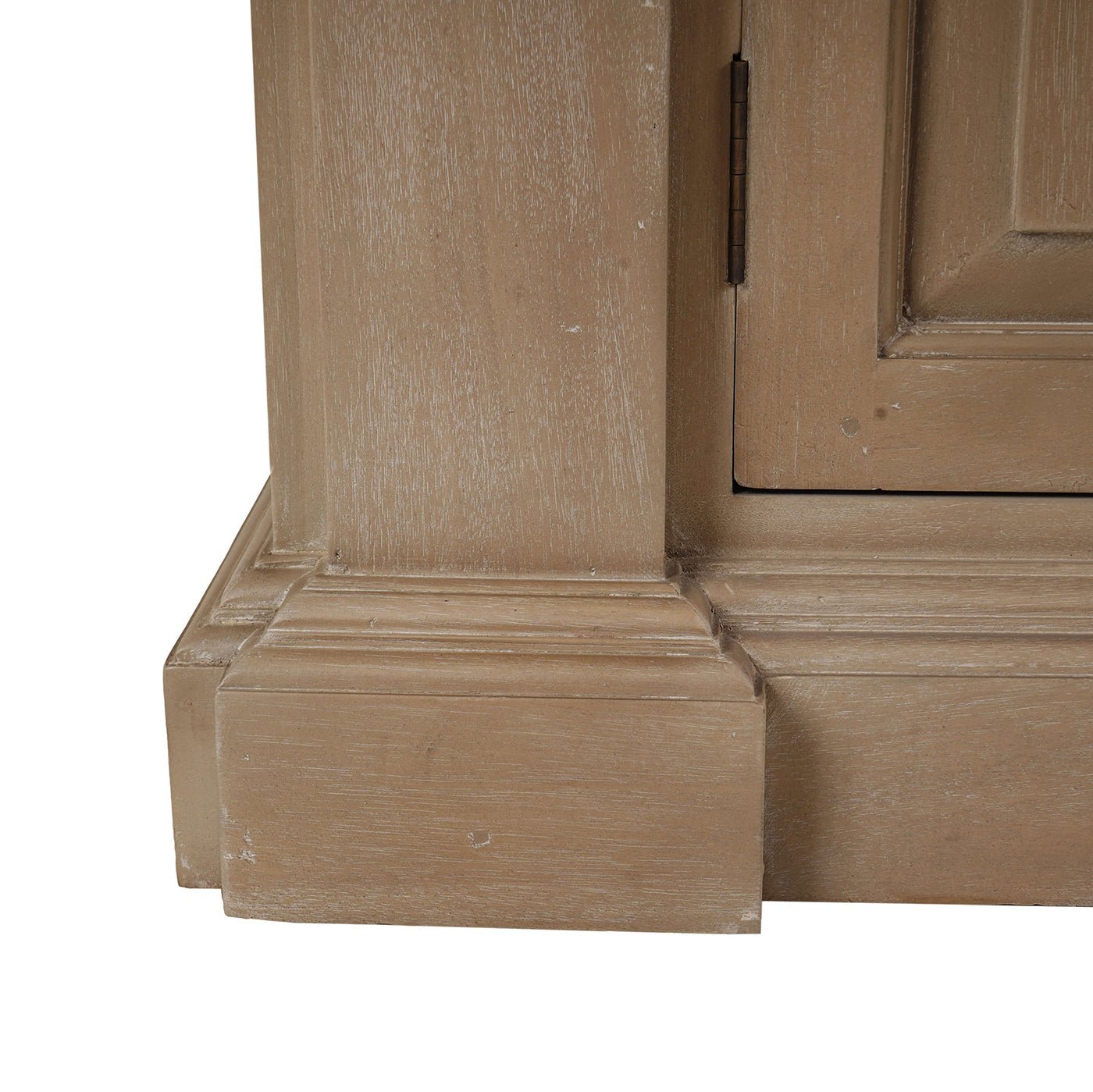 Lower corner detail of classic French small credenza cabinets