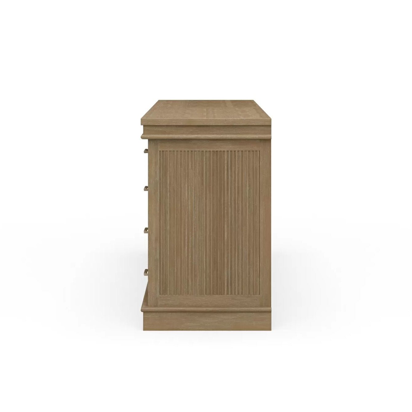 Side view of classic buffet bar cabinet.