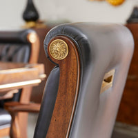 Close-up, décor details and texture of dining chair.