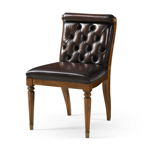 Classic Leather Tufted Dining Chair