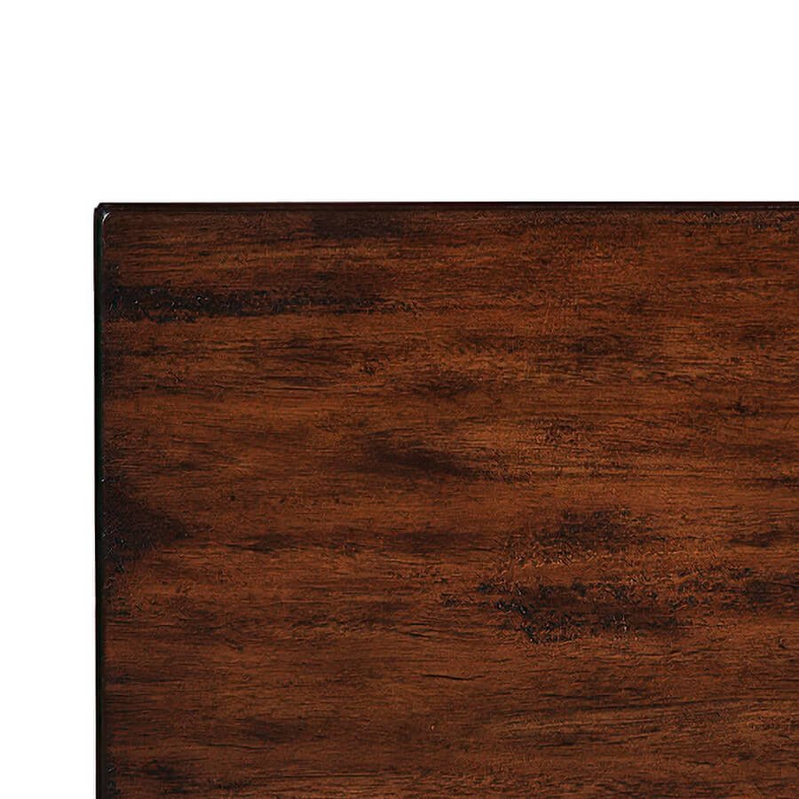 Close-up of table surface, dark mahogany wood texture