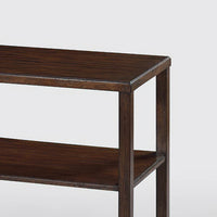 Side view, table corner detail, three-tier design