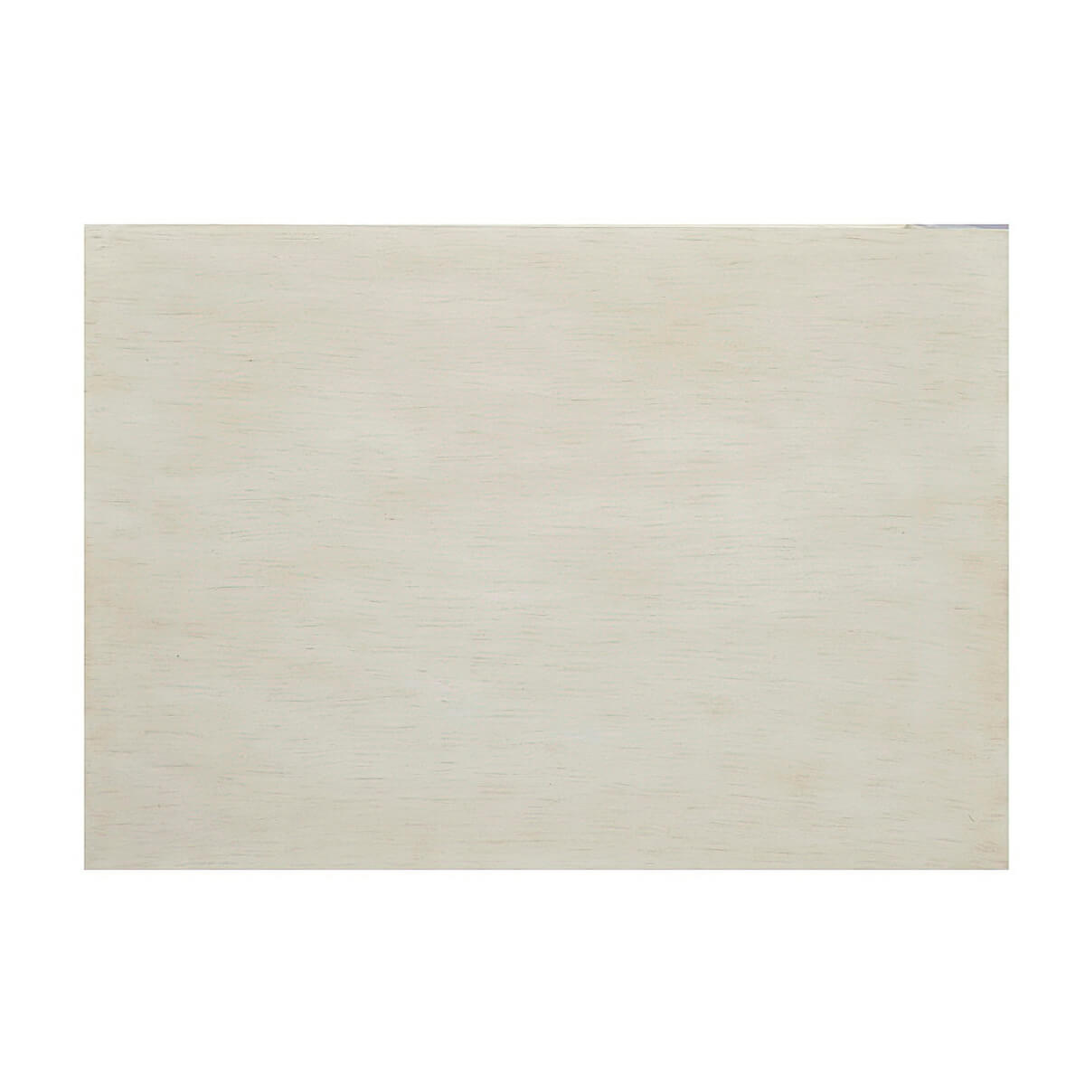 Top view, classic narrow side table, drift white finish.