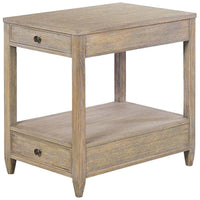 Side table with drawers, front view, grey finish