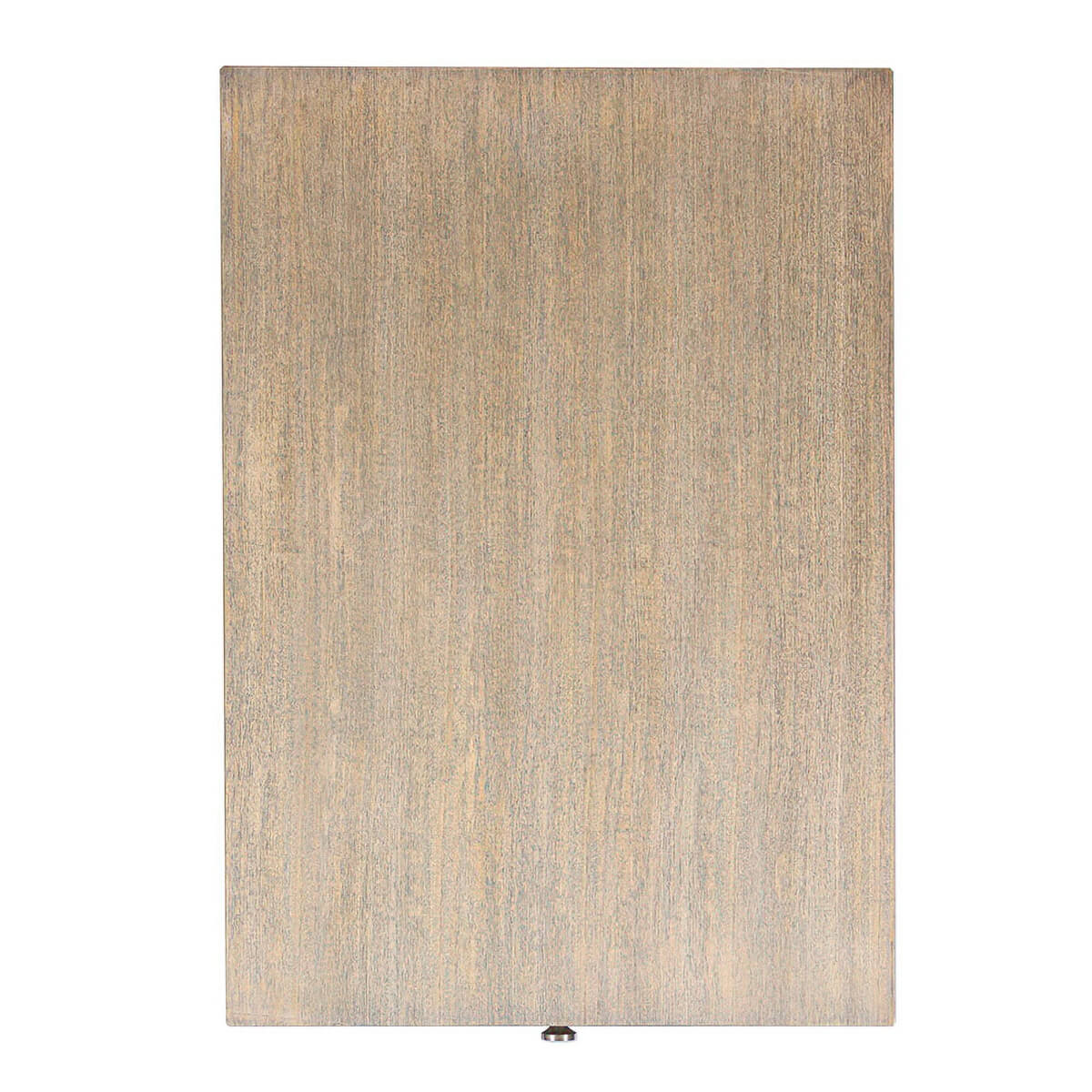 Top view of side table, grey wood texture