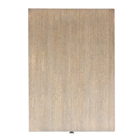 Top view of side table, grey wood texture