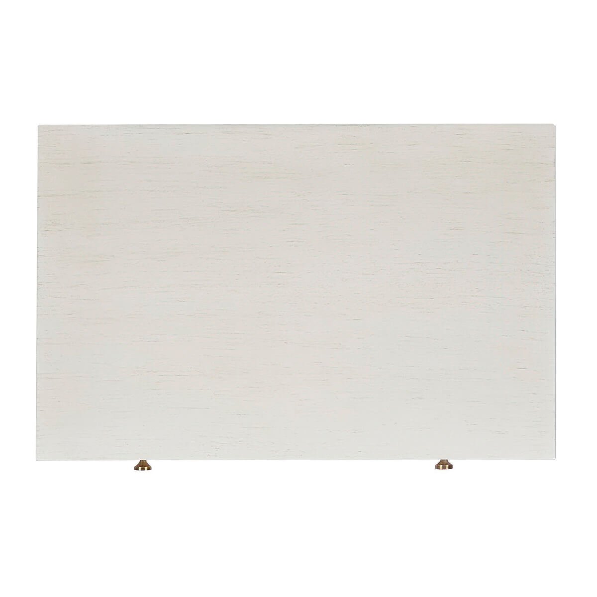 Top view of drift white nightstand surface.