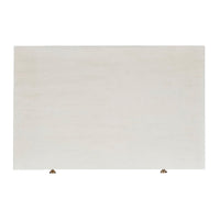 Top view of drift white nightstand surface.