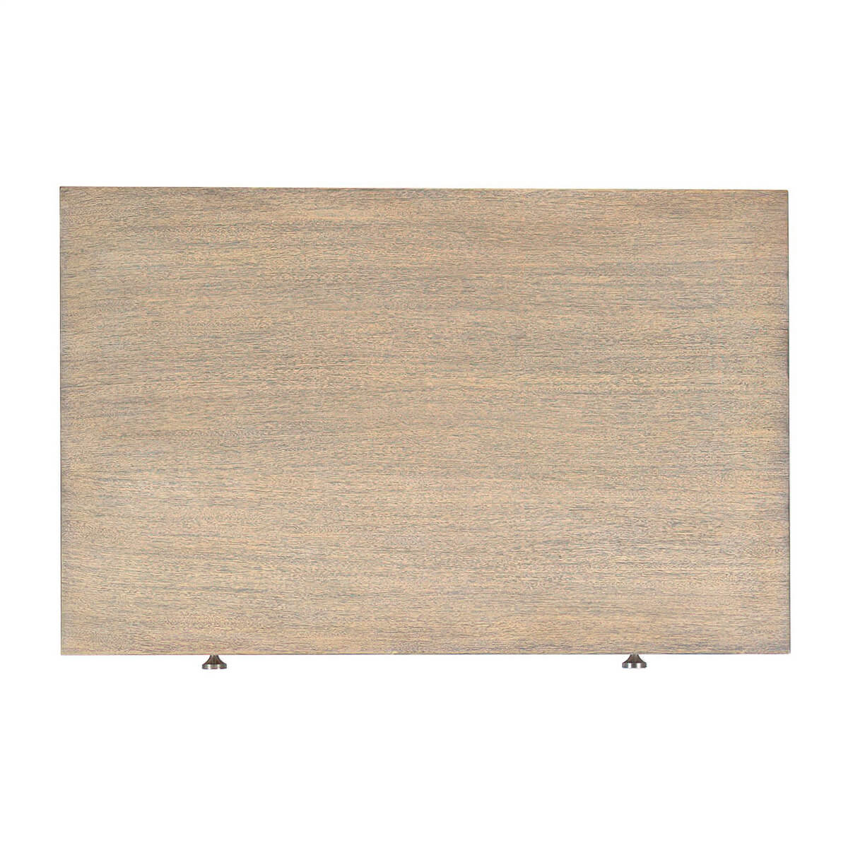 Top view of classic greyed nightstand surface.