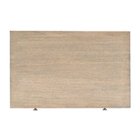 Top view of classic greyed nightstand surface.