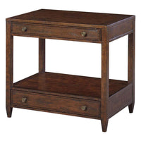 Classic nightstand with mahogany finish, front view.