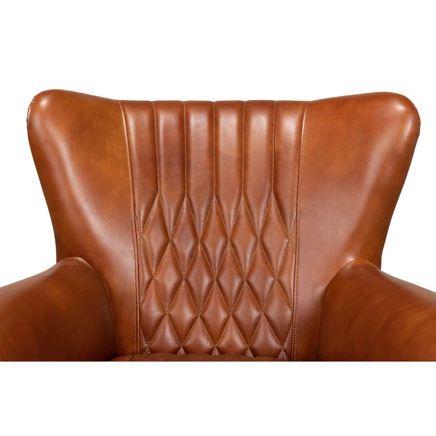Close-up of armchair's backrest detailing.