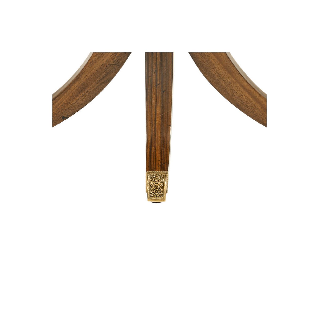 Close-up of table leg detail, classic round accent table.