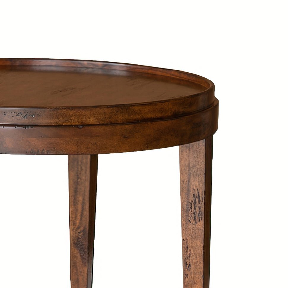 End table top, close-up, country finish wood texture