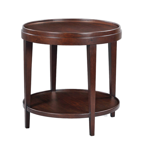 Classic Round End Table - Mahogany Finish