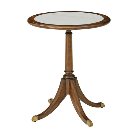 Classic Round Marble Top Accent Table