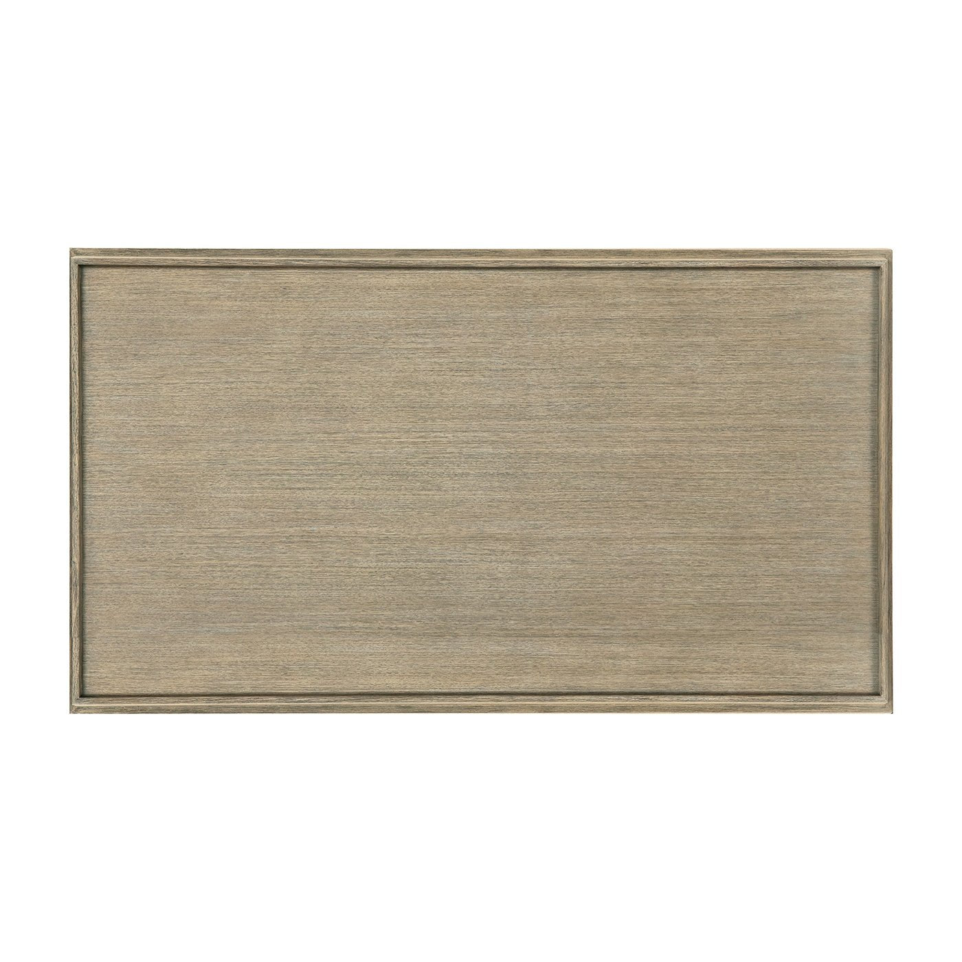 Top view of rustic coffee table surface.