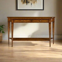 Console table in room, rustic design, country finish.