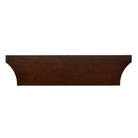 Top view of mahogany console table surface.