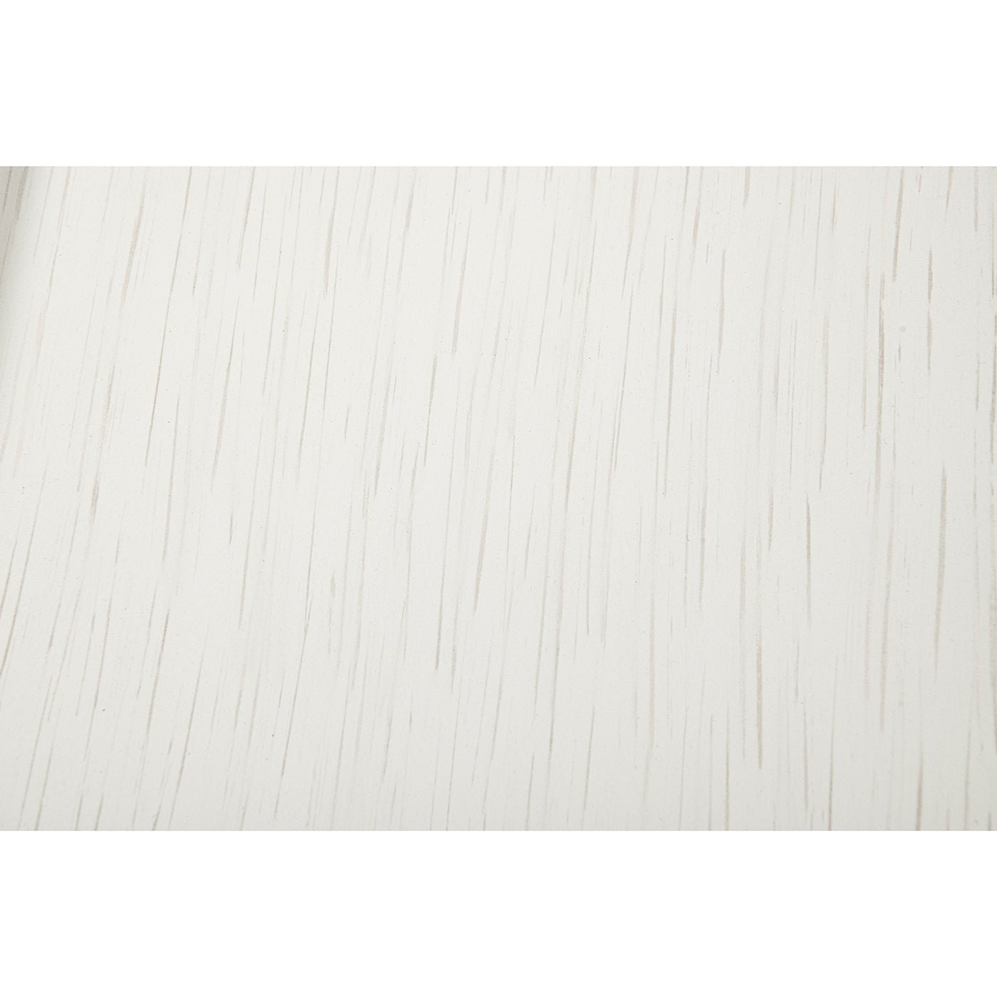 Textured surface detail of white console table.