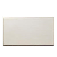 Top view of white lacquer rectangular coffee table surface.