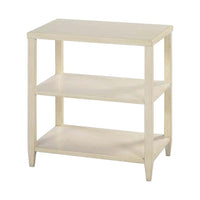 Classic three-tier side table, front view.