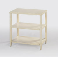 Classic three-tier side table, angled view.