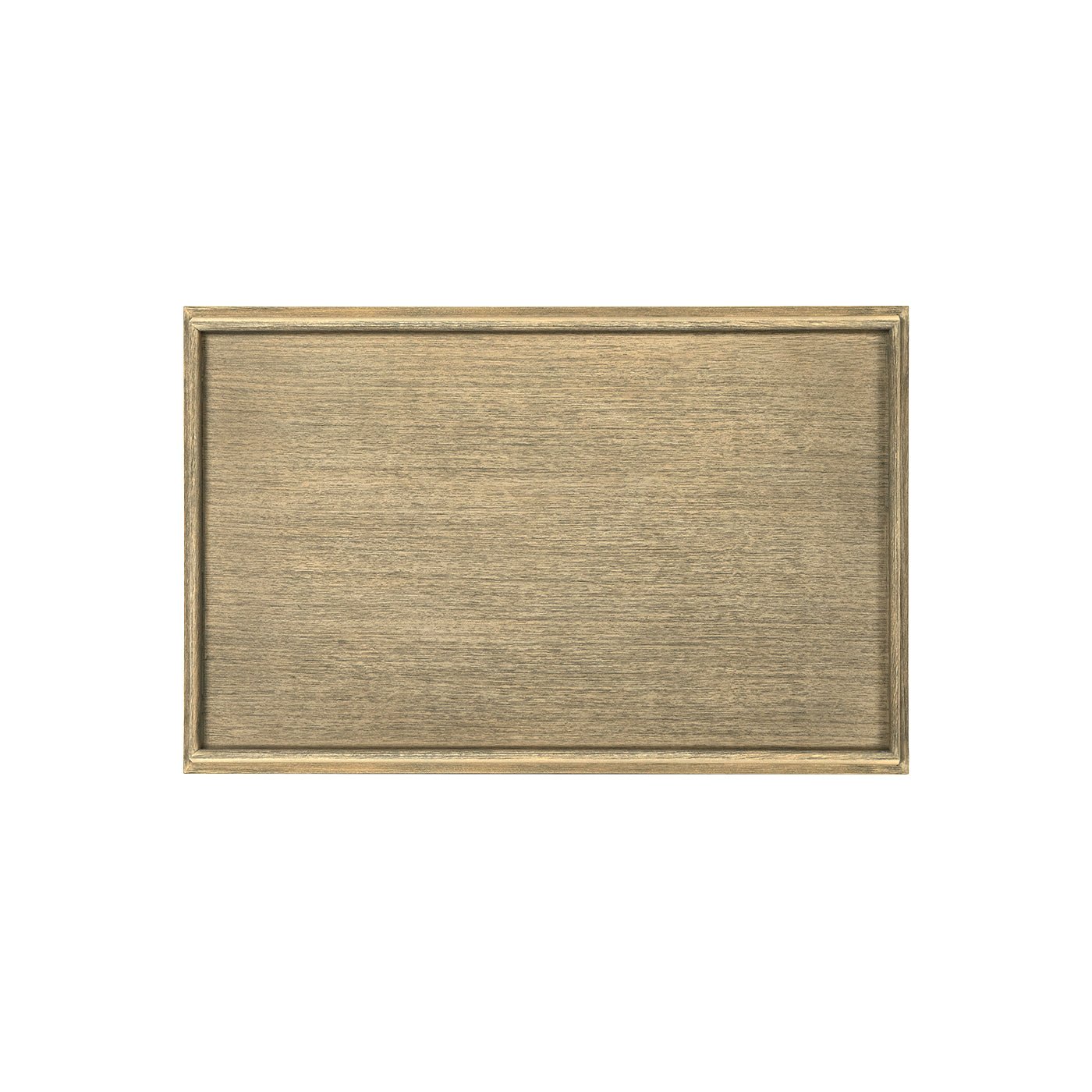Top-down view of three-tier side table surface.